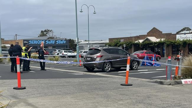 The 84-year-old driver accidentally reversed into a shopping trolley, panicked and accelerated forward and into another vehicle on Reilly St. Picture: Jack Colantuono