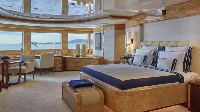 One of the superyacht’s staterooms.