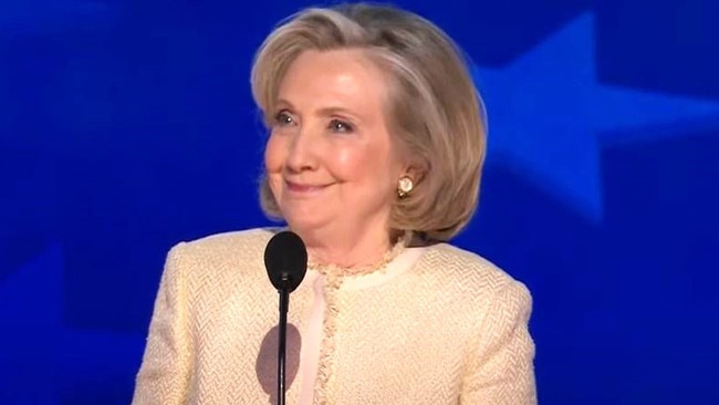 Hillary Clinton's expression while the crowd was chanting "lock him up". She appeared to enjoy it.