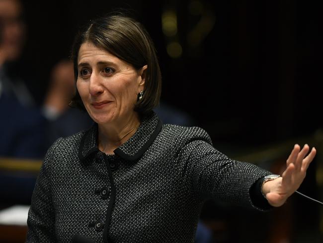 NSW Premier Gladys Berejiklian speaks during Question Time in the Legislative Assembly at New South Wales Parliament House in Sydney, Tuesday, July 30, 2019. (AAP Image/Joel Carrett) NO ARCHIVING