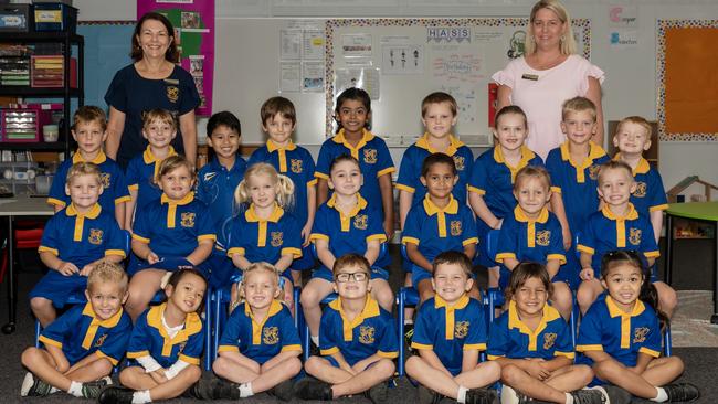 Mackay West State School Prep B Mrs Donna Carroll, Mrs Moohin Back Row: Maddox, Amelia, Peelbar, Finnlee, Ishitha, Regan, Kennedy, Dusty, Parker Middle Row: Theo, Gracie, Edie, Aria, Jesse, Karzia, Braxton Front Row: Harlyn, Tiffany, Charlotte, Jensen, Cooper, Halle, Briana. Picture: Michaela Harlow