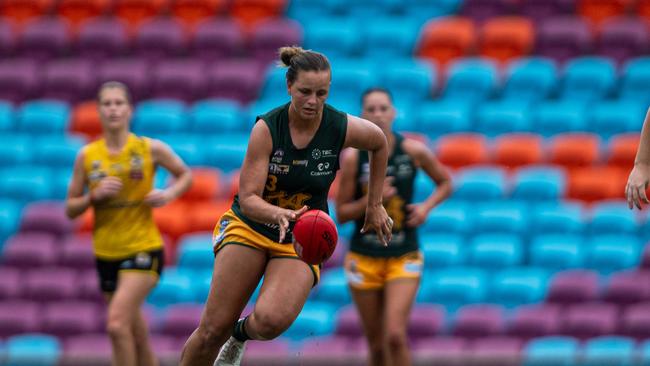 Danielle Ponter in the St Mary's vs Nightcliff Tigers 2023-24 NTFL women's qualifying final. Picture: Pema Tamang Pakhrin