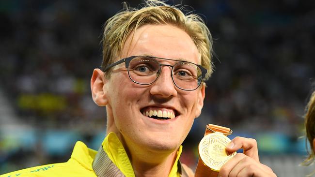 Mack Horton with his Commonwealth Games gold medal. Picture: Getty Images