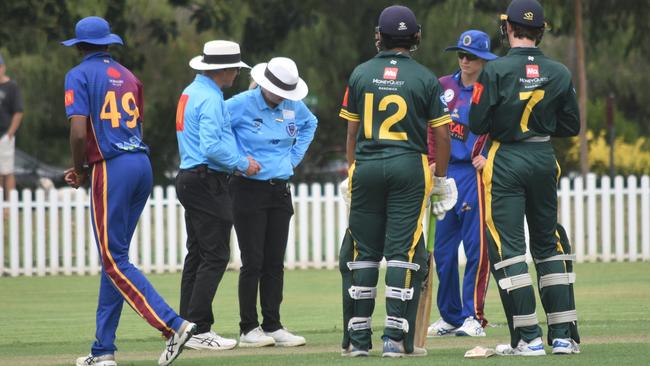 The rain brought its challenges in round four of the Green Shield as seen here at Kensington Oval. Picture: Sean Teuma