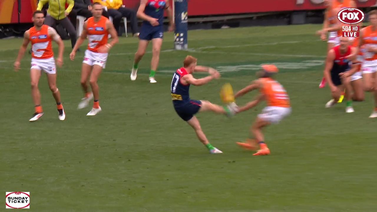 Darcy Jones appeared to get a hand on the ball.