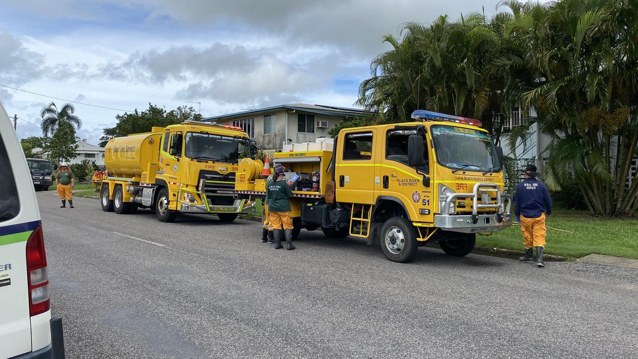 Hanna Johansson works alongside emergency crews in Ingham, helping clear debris and support local flood recovery efforts. Picture: Supplied