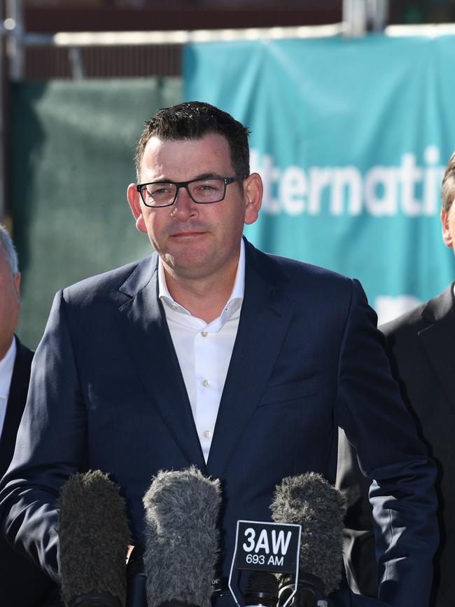 Daniel Andrews announces the approval of the tunnel project last year. Picture: AAP