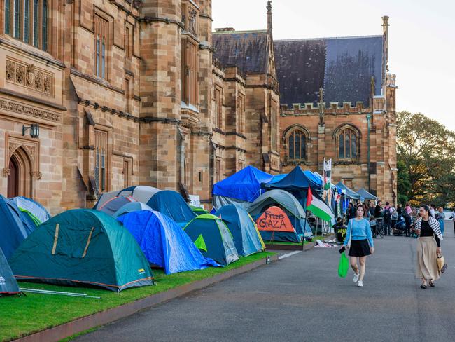 The campers and university administration are at a stalemate over a proposed location for negotiations. Picture: Justin Lloyd
