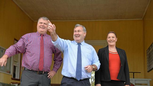 ON THE RIGHT TRACK: Cr Wayne Honor, Mayor Jack Dempsey and Cr Helen Blackburn at the North Bundaberg Rail Museum. Picture: Mikayla Haupt