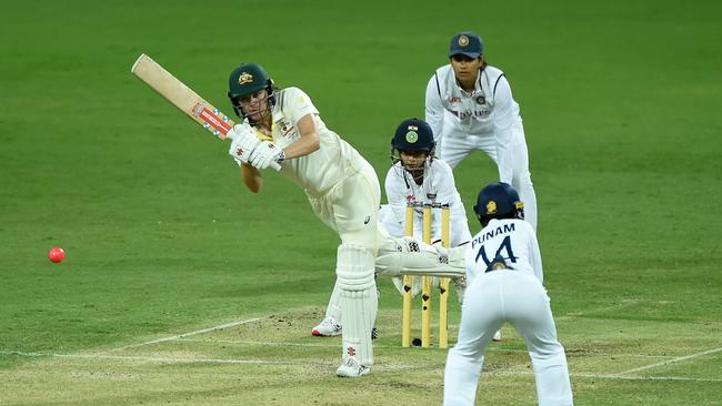 Tahlia McGrath whips the ball onto the onside. Picture: Getty Images