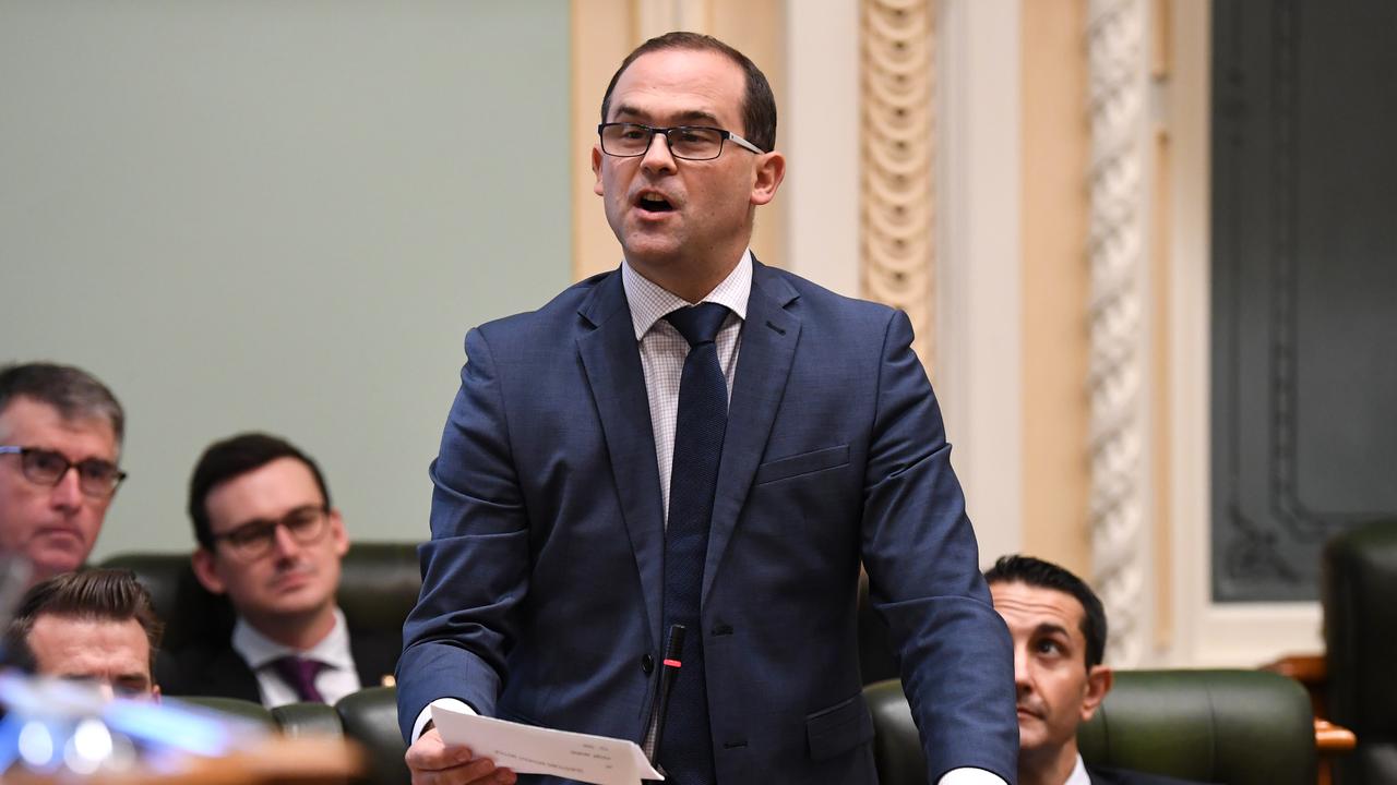 BRISBANE, AUSTRALIA – NewsWire Photos – MARCH 25, 2021. Queensland Deputy Leader of the Opposition David Janetzki speaks during Question Time at Parliament House in Brisbane. Picture: NCA NewsWire / Dan Peled