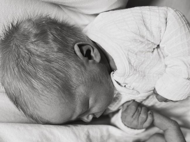 Tom and Emma Hawkins’ new baby Henry Frederick Hawkins. Picture: Instagram