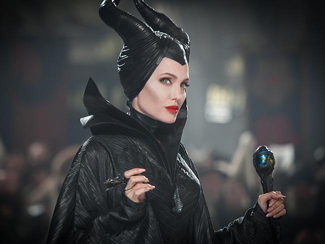 All dressed in black ... Angelina Jolie channels her best evil queen impersonation — as well as some killer cheekbones in the newest Disney remake. Picture: Disney