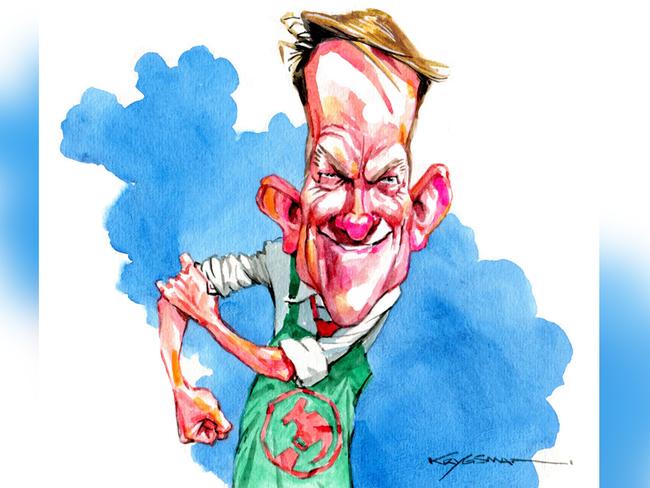 Sturt Krygsman illustration of John Gillam (Bunnings) for the business pages on 19/10/2024Version: Business Cartoon  (1280x720 - Aspect ratio preserved, Canvas added)COPYRIGHT: The Australian's artists each have different copyright agreements in place regarding re-use of their work in other publications.Please seek advice from the artists themselves or the Managing Editor of The Australian regarding re-use.