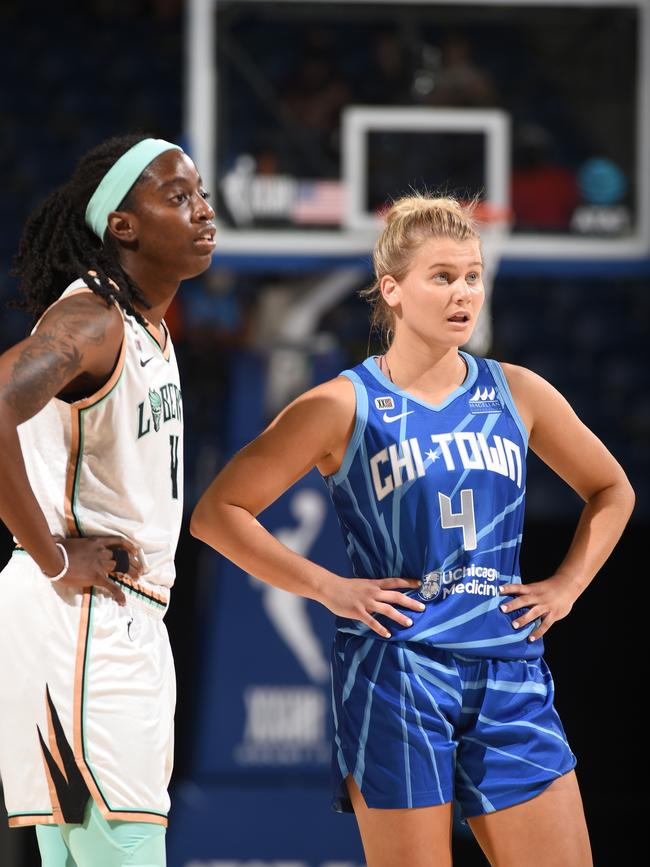 Shyla Heal suited up for just four games with the Chicago Sky. (Photo by Randy Belice/NBAE via Getty Images)
