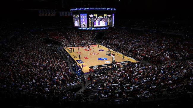 SYDNEY, AUSTRALIA - DECEMBER 25: A general view during the round 12 NBL match between Sydney Kings and Illawarra Hawks at Qudos Bank Arena, on December 25, 2023, in Sydney, Australia. (Photo by Jenny Evans/Getty Images)