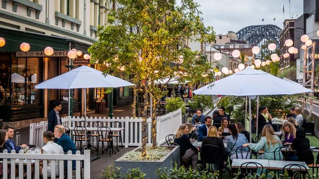 The Rocks outdoor dining. Picture: Anna Kucera