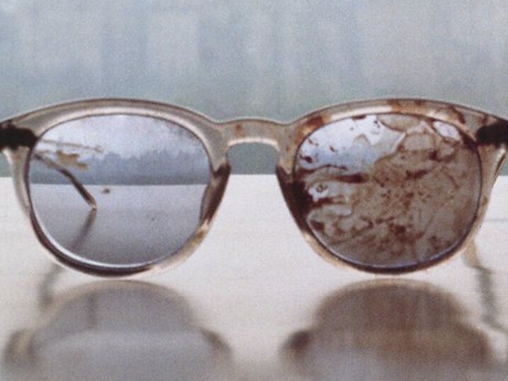 Lennon’s glasses were left bloodstained after his murder. Picture: Supplied