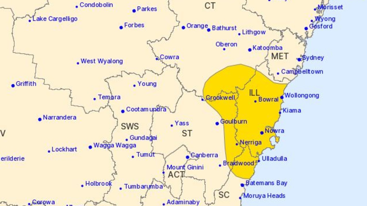 Flood warnings are in place for certain parts of NSW due to forecasted heavy rainfalls. Picture: Bureau of Meteorology