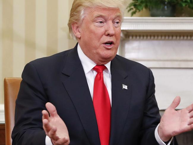 FILE - In this Nov. 10, 2016 file photo, President-elect Donald Trump speaks during his meeting with President Barack Obama in the Oval Office of the White House in Washington. For all the concerns raised in the presidential campaign about Trumpâ€™s fitness to command Americaâ€™s nuclear arsenal, the immediate questions heâ€™s likely to face as president arenâ€™t about launching these weapons, but modernizing them. (AP Photo/Pablo Martinez Monsivais, File)