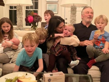 Alec and Hilaria Baldwin with their seven children. Picture: Instagram