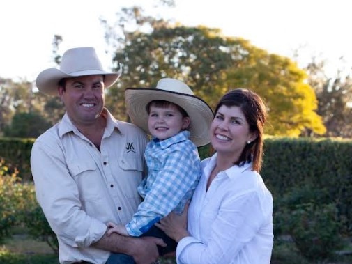 Justin and Kate Boshammer with their 5-year-old son Theo. Photo/RFDS