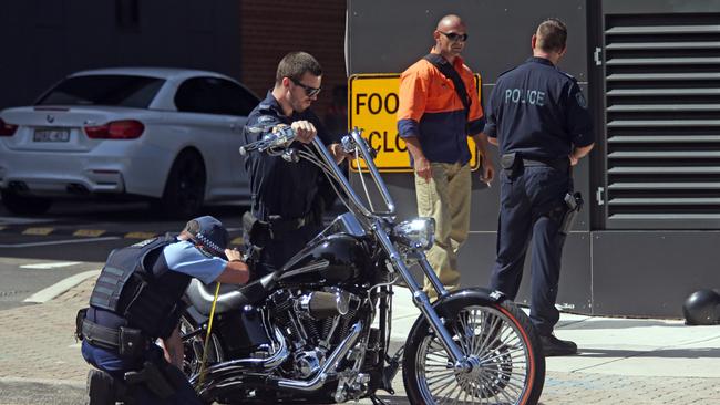 A motorbike rider was subject to a pat down and bag search.