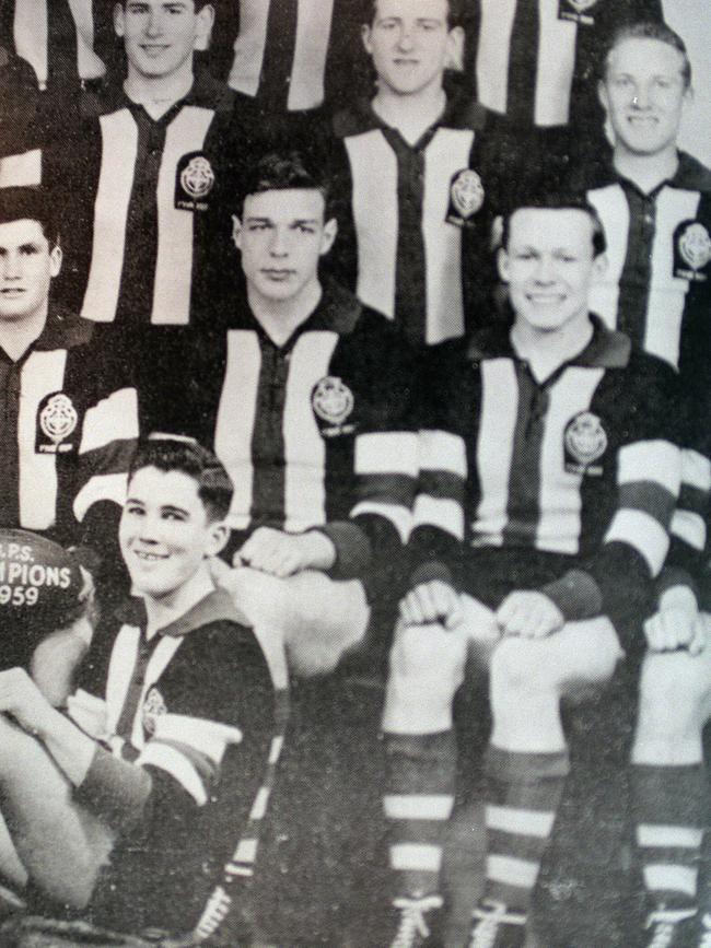 Pell played footy at St Patrick’s College in 1959.