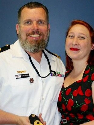 Former Navy Lieutenant Commander Tim Stroud and his wife Susan Little. Picture: Supplied