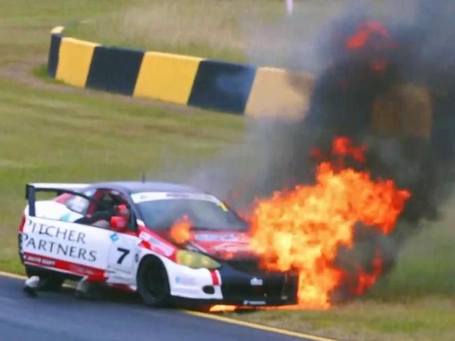 Race cars aren't a cheap hobby – especially when they catch on fire.