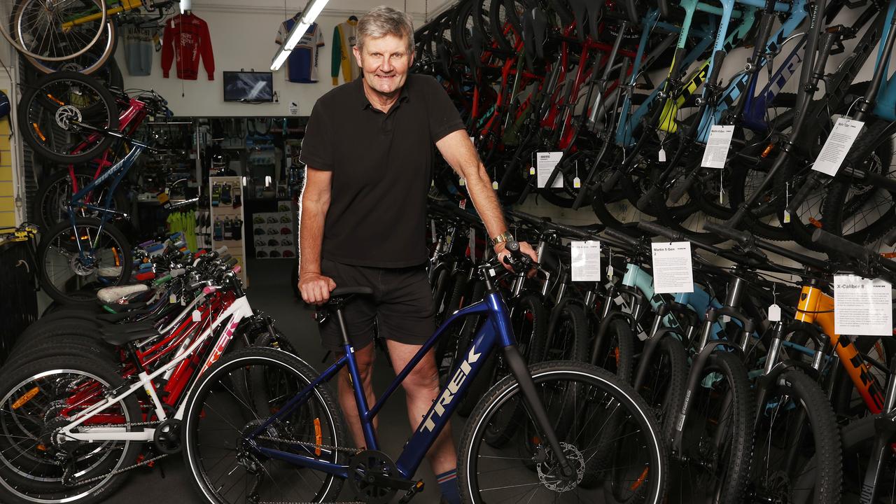 Chris Riley owner of Ken Self Cycle Centre with an e-bike. E-bikes are very popular at the moment. Picture: Nikki Davis-Jones