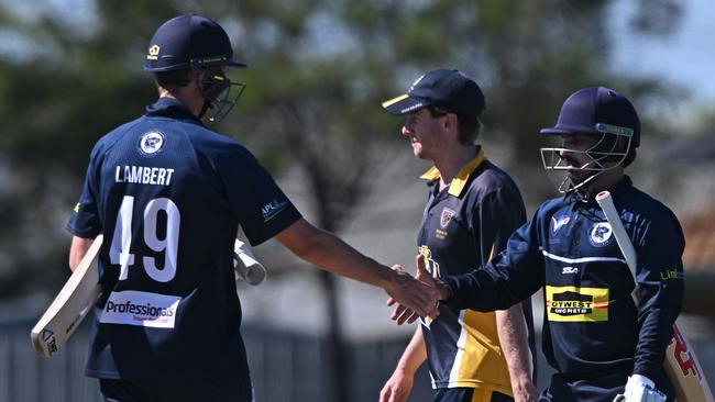 Hoppers Crossing’s Simon Lambert and Shijit Chandran. Picture: Andy Brownbill