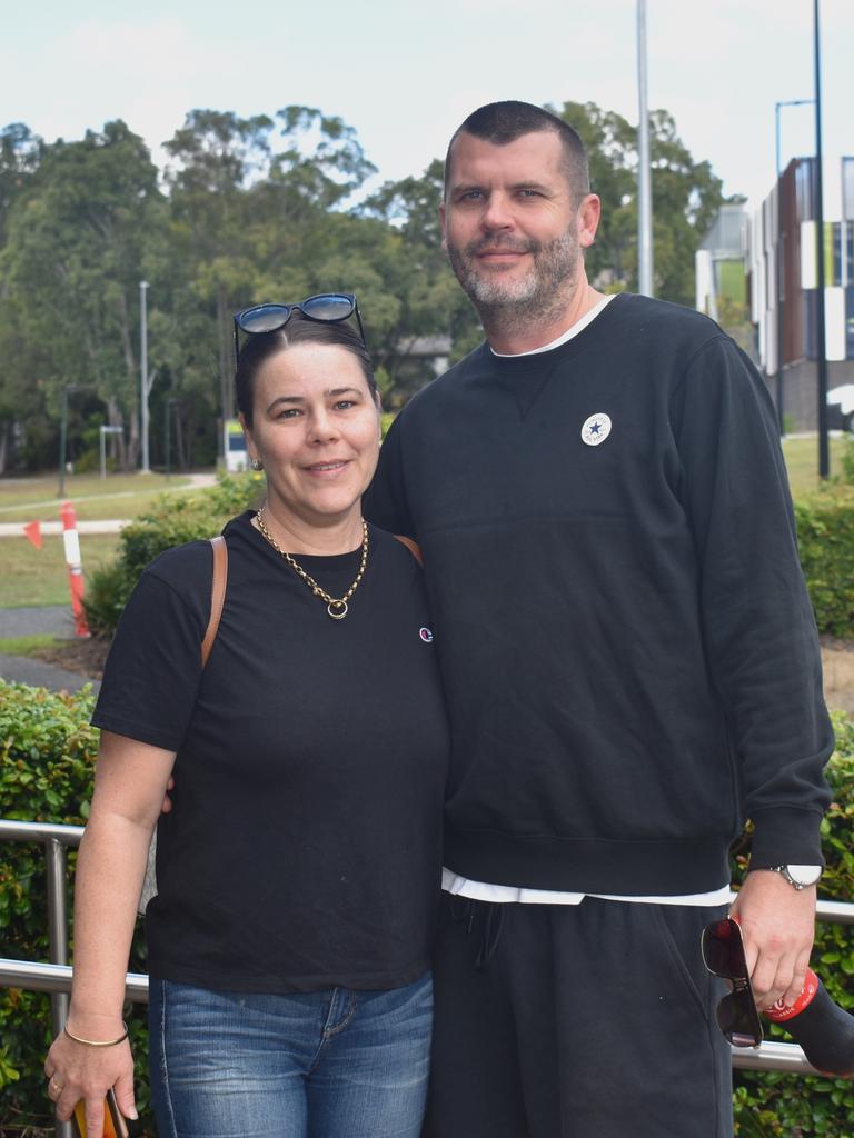 The Gold Coast's Katie and Paul Brochmann at the Basketball Queensland under-14 girls state championships in Rockhampton on June 30, 2024.