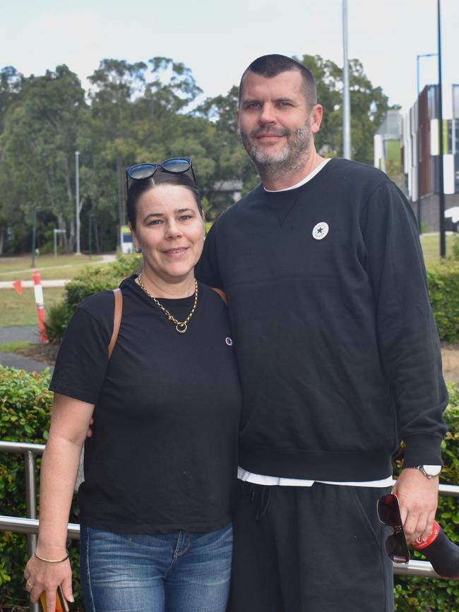 The Gold Coast's Katie and Paul Brochmann at the Basketball Queensland under-14 girls state championships in Rockhampton on June 30, 2024.