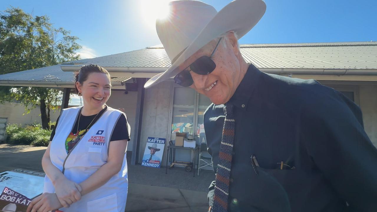 Bob Katter in Ingham on the first day of pre-polling. Photo: Lucas Salvatori