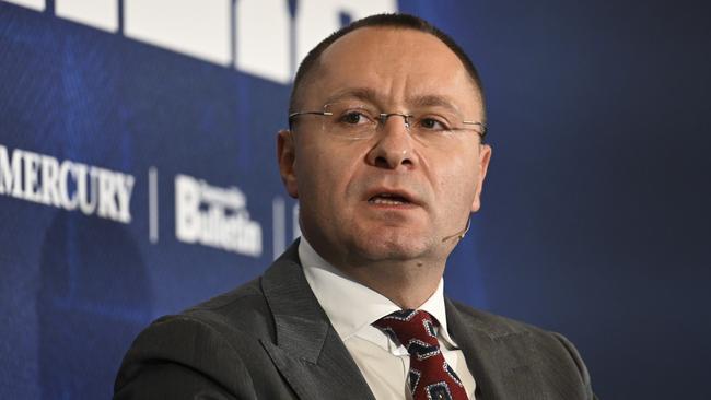 Ukraine Ambassador Vasyl Myroshnychenko at the Defending Australia Conference in Canberra. Picture: Martin Ollman