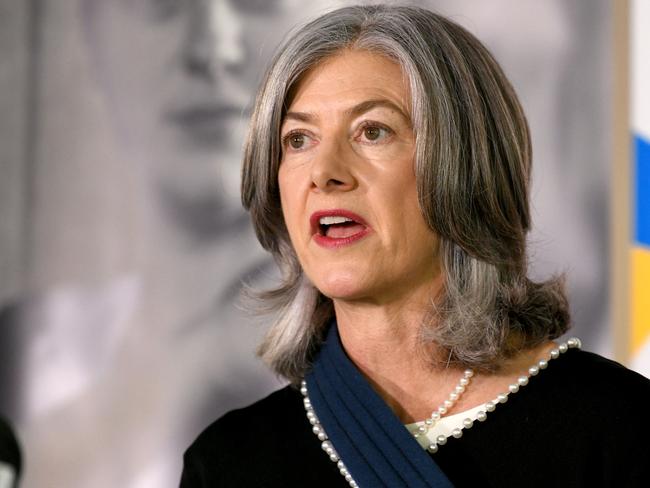 ADELAIDE, AUSTRALIA - NewsWire Photos October 13, 2022: Professor Nicola Spurrier speaking at a press conference in regards to the COVID changes in the SA Health Media Room in Hindmarsh Square. Picture: NCA NewsWire / Naomi Jellicoe