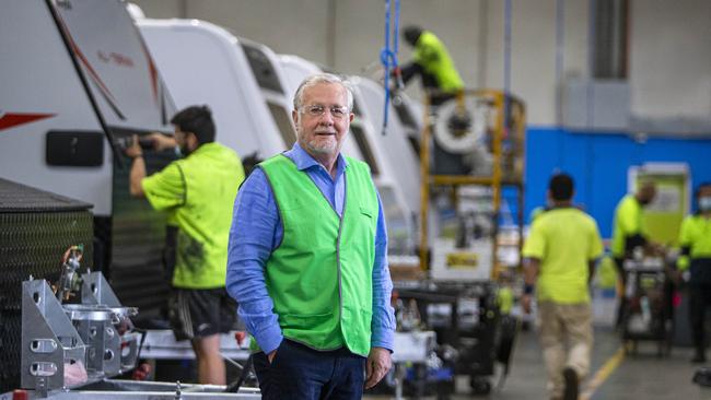 Jayco Caravans’ Gerry Ryan in his Dandenong factory. Aaron Francis for The Australian