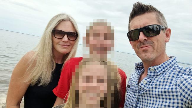 Emma Lovell, pictured with husband Lee Lovell and their children on Christmas Day at the Sunshine Coast. Source: Facebook.