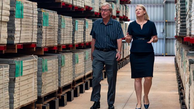 Deputy Chief Minister Nicole Manison with Denis Wood, Regional Director for Kentor Minerals, looking forward to the next stages of the Jervois Base Metal Project. Picture: Che Chorley