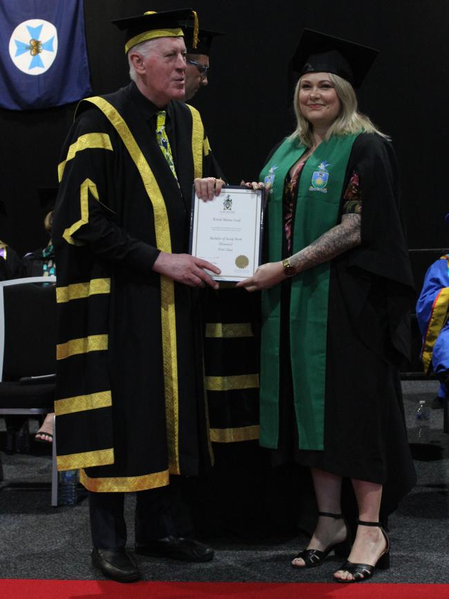 Kristel Cicak graduated with a Bachelor of Social Work (Honours) at the CQUniversity graduation ceremony in Bundaberg on December 14, 2023.
