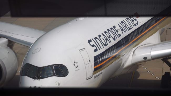 A Singapore Airlines plane at Changi International Airport. Picture: AFP