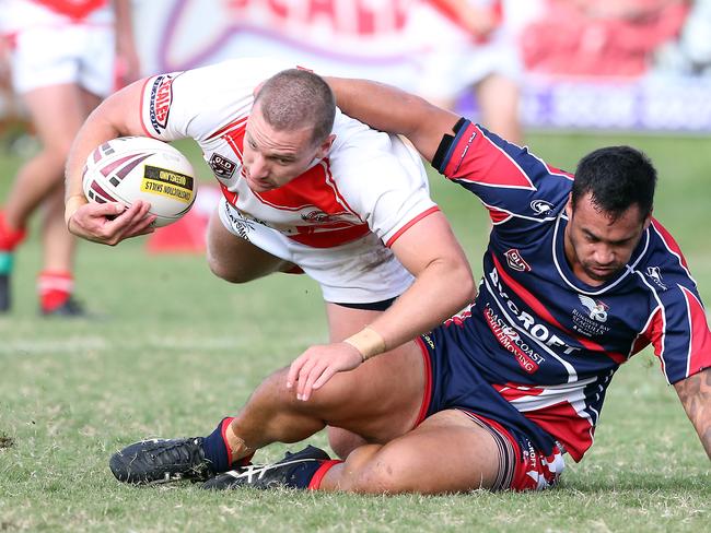 Currumbin‘s Stuart Mason (left). Picture: Richard Gosling