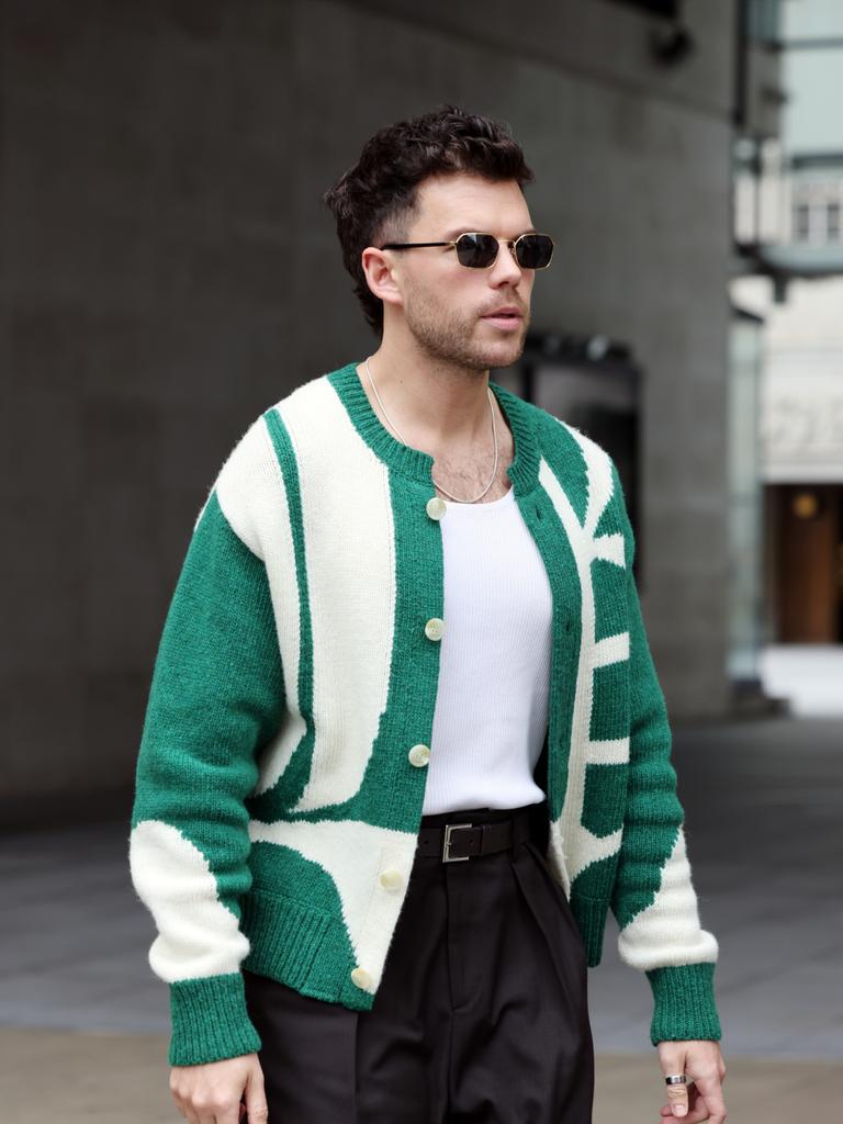 Luke Newton with a cardigan on. Picture: Neil Mockford/GC Images