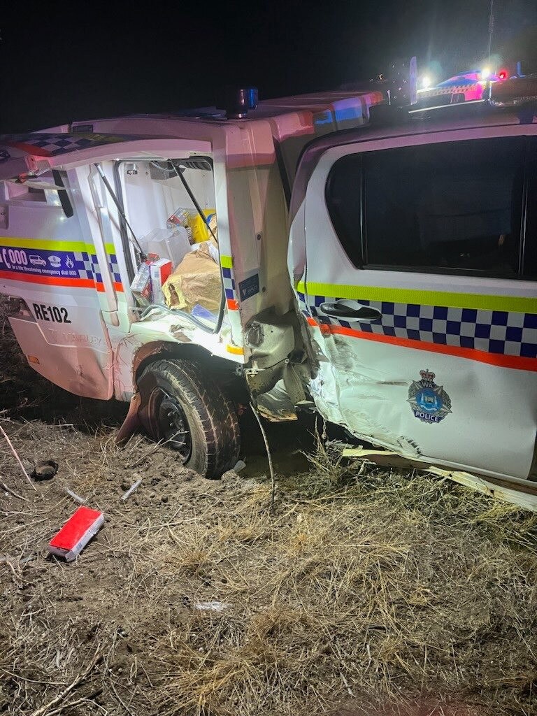 Const. Burgess' police car following the Lake Clifton incident, in which his partner suffered bruising.