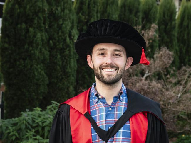 Doctor of Philosophy graduate Tom Porta at a UniSQ graduation ceremony at Empire Theatres, Wednesday, June 28, 2023. Picture: Kevin Farmer