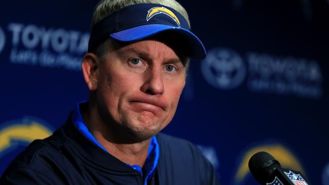 Head Coach Mike McCoy of the San Diego Chargers addresses the media after losing to the Kansas City Chiefs 37-27.