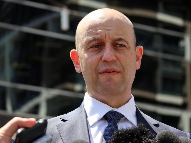 NRL CEO Todd Greenberg speaks to the media in Melbourne.