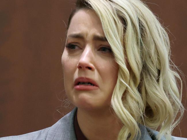 Amber Heard testifies during the trial. Picture: AFP