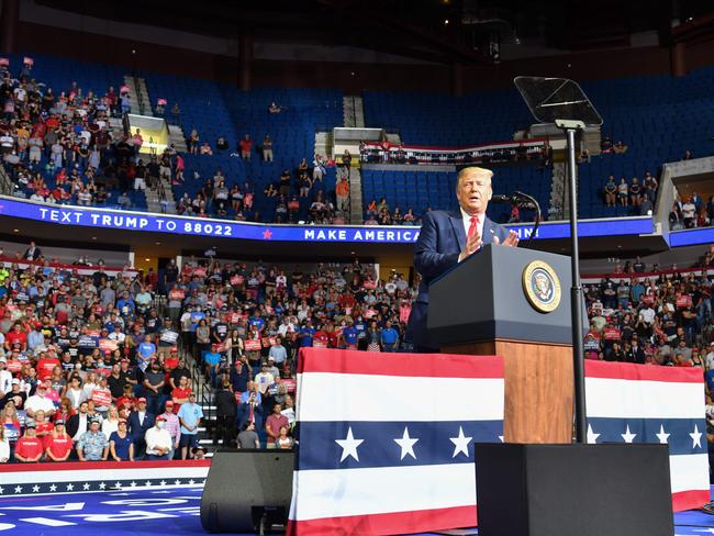 US President Donald Trump in Tulsa. Picture: AFP